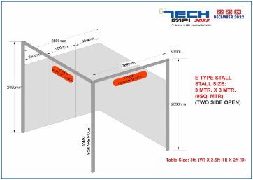 3 MTR. X 3 MTR. (9SQ. MTR) (TWO SIDE OPEN)